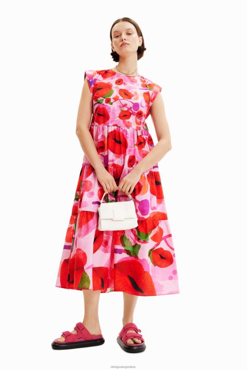 mujer ropa 8H0V283 metro. vestido de labios de christian lacroix Desigual