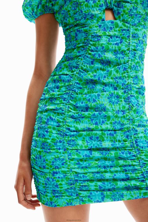 mujer ropa 8H0V312 vestido corto con nudo fruncido Desigual