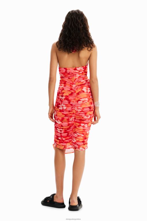 mujer ropa 8H0V364 vestido midi con estampado floral Desigual