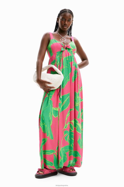 mujer ropa 8H0V397 vestido largo con escote corazón Desigual