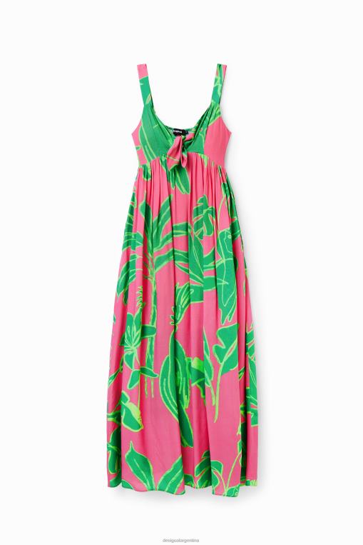mujer ropa 8H0V397 vestido largo con escote corazón Desigual