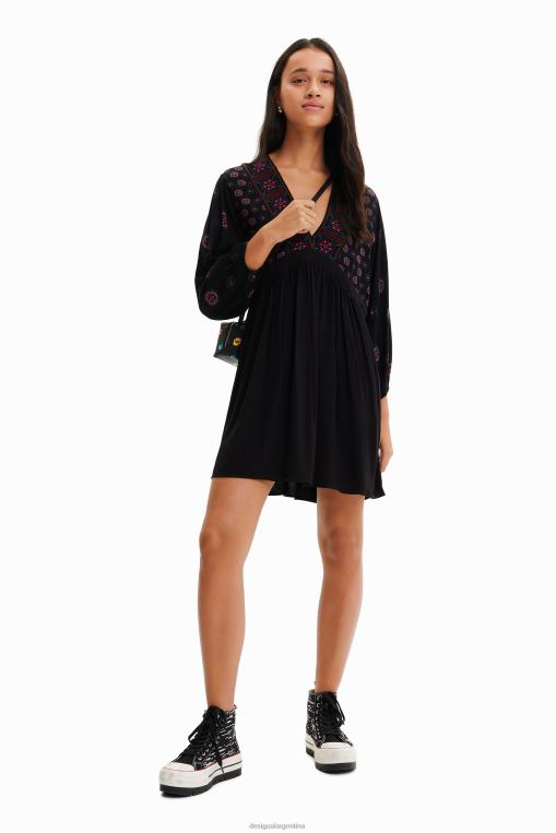 mujer ropa 8H0V410 vestido corto con estampado étnico Desigual