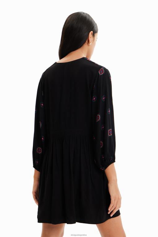mujer ropa 8H0V410 vestido corto con estampado étnico Desigual