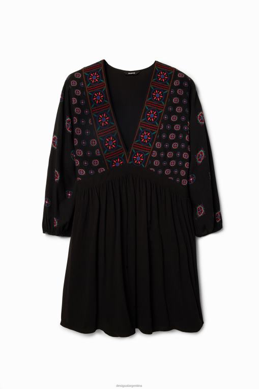 mujer ropa 8H0V410 vestido corto con estampado étnico Desigual
