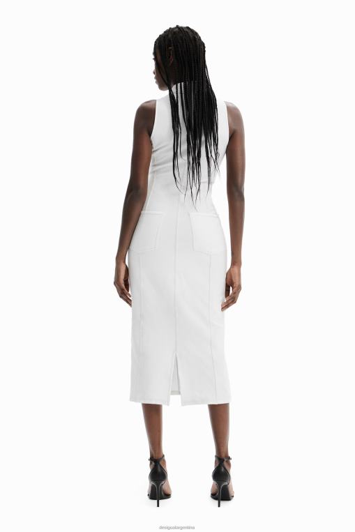 mujer ropa 8H0V887 vestido midi con cremallera nathy peluso Desigual