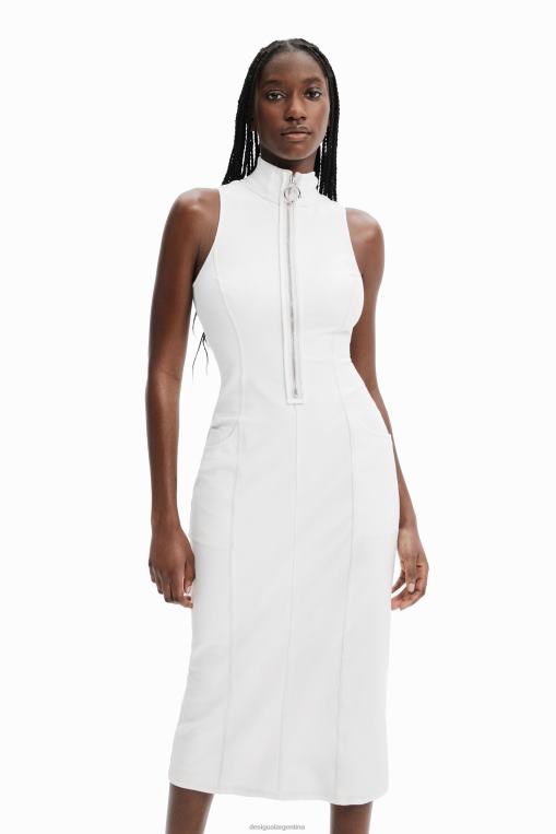 mujer ropa 8H0V887 vestido midi con cremallera nathy peluso Desigual