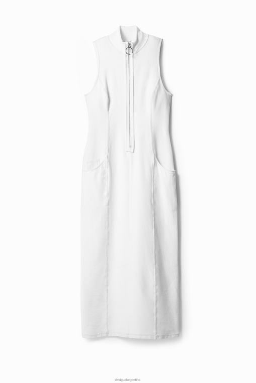 mujer ropa 8H0V887 vestido midi con cremallera nathy peluso Desigual