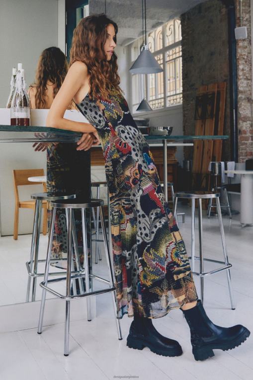 mujer ropa 8H0V91 metro. vestido midi tapizado de christian lacroix Desigual