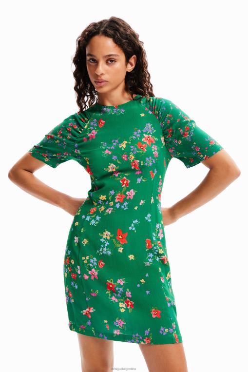 mujer ropa 8H0V92 vestido corto de flores Desigual