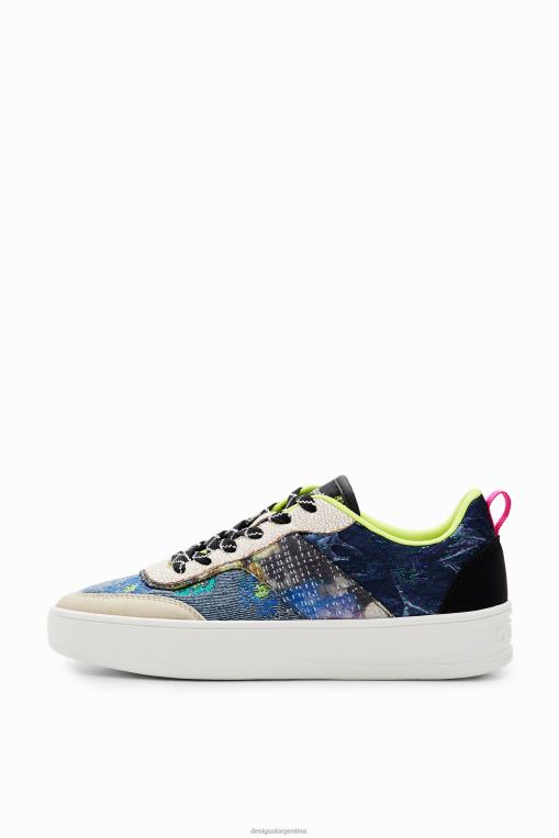 mujer calzado 8H0V1482 zapatillas con plataforma y patchwork Desigual