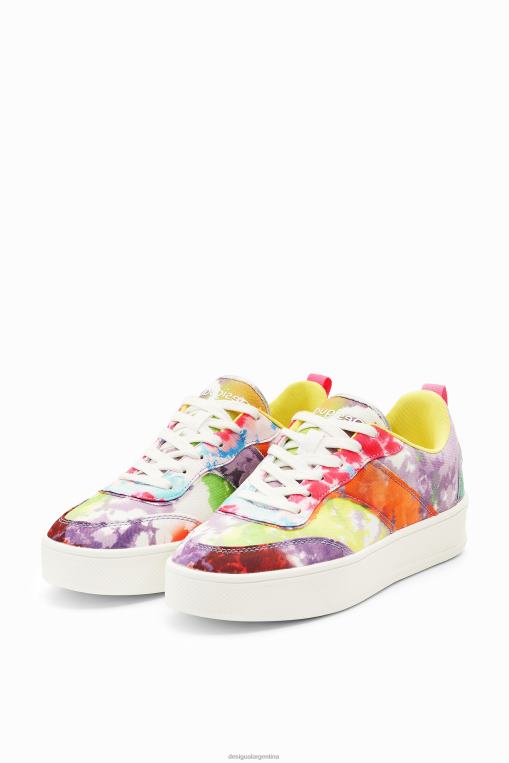mujer calzado 8H0V1503 zapatillas con plataforma y patchwork en acuarela Desigual